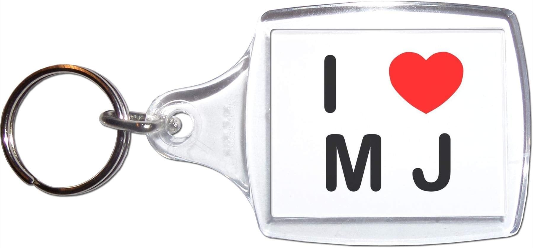 I Love MJ - Medium Plastic Key Ring