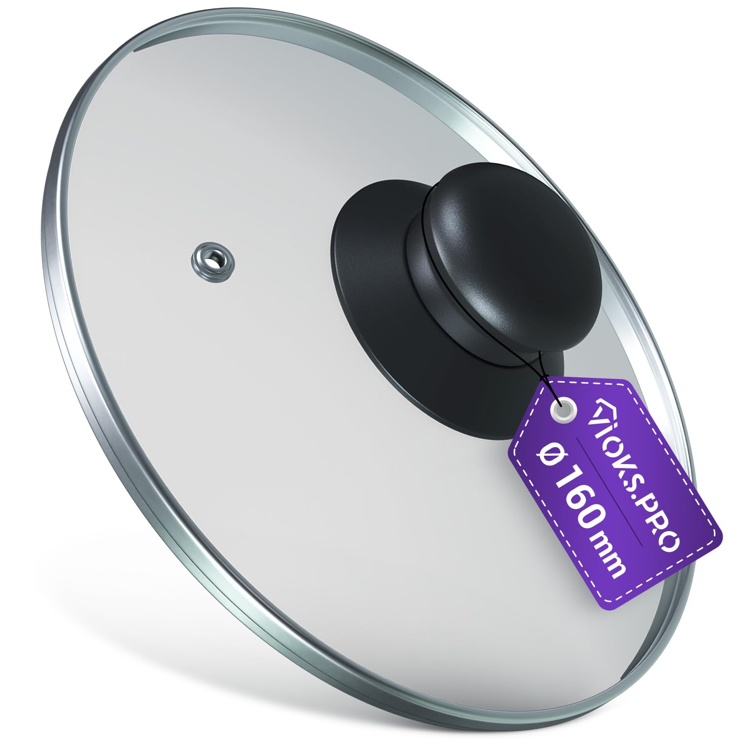 Coperchio In Vetro Universale Ø16cm - Con Bordo Acciaio Inox Per Pentole - Foto 13