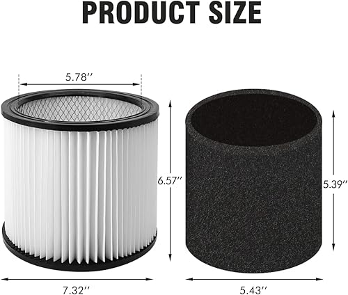 Miniatura 6 de Filtro de cartucho de repuesto con tapa, para aspiradora Shop Vac 90304 90350 90333 903-04-00 9030400 y filtro de espuma 90585 de 5 galones y filtro