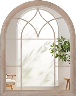 COSTWAY Garden Mirror 69 x 88.5 cm Wall Mirror Frame Frame Decorative Mirror for Indoor Outdoor Window Mirror Decorative Mirror Rustic