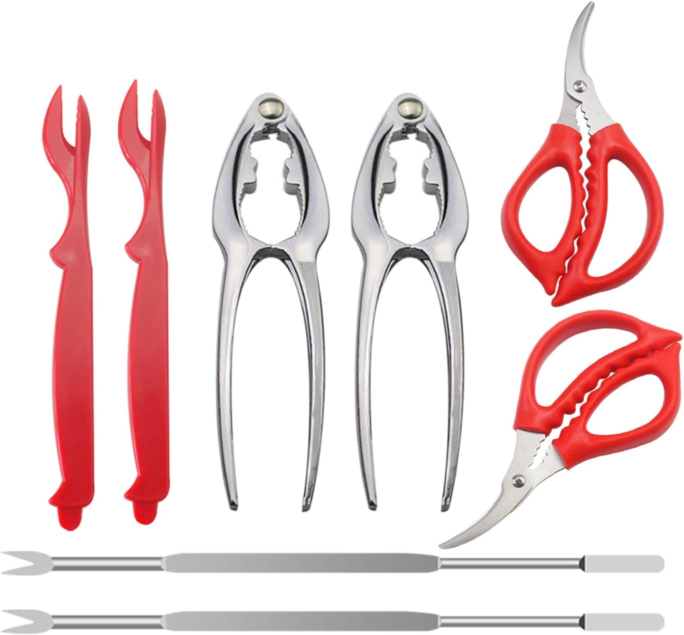 WeiMeet Seafood Tools Nutcrackers Set Crab Lobster Crackers