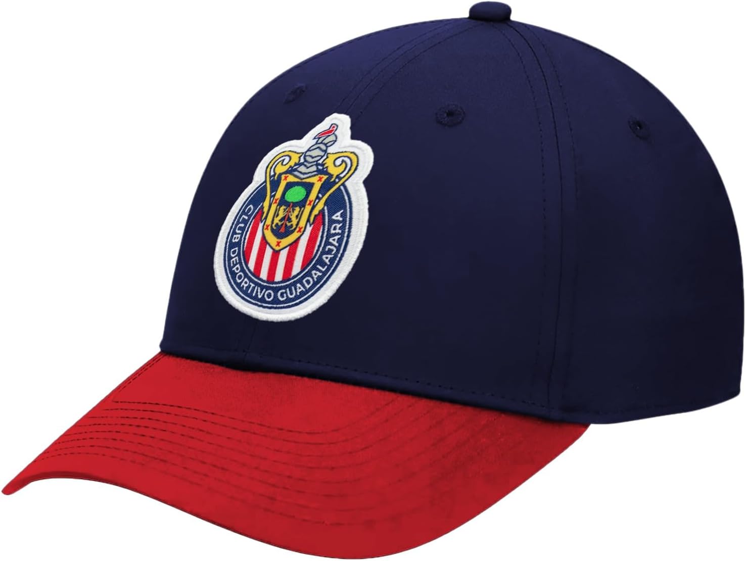 Icon Sports Compatible with Chivas De Guadalajara Official Soccer Cap - Navy w/Red Color Two Tones Design