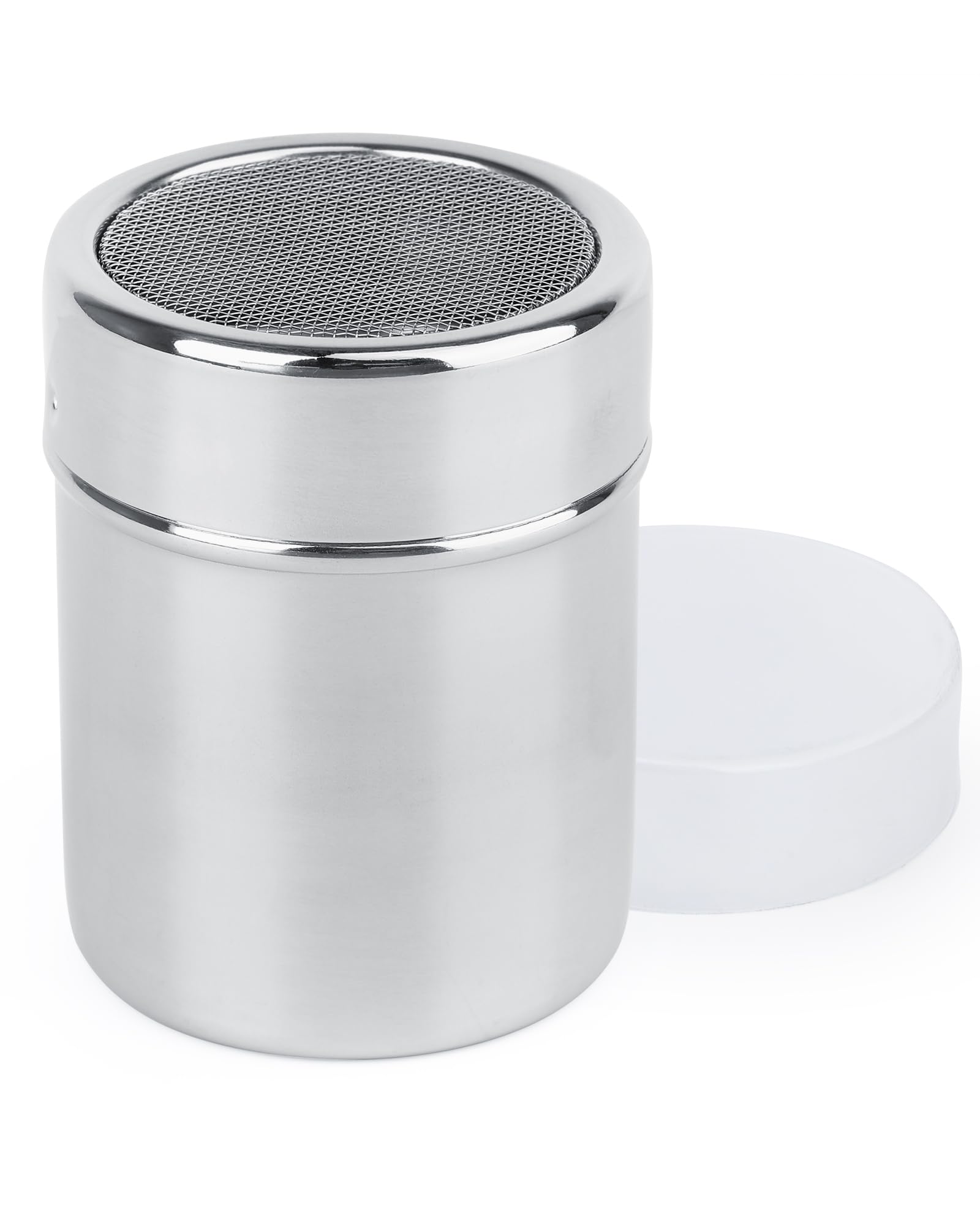 Acual Flour Shaker,Chocolate Shaker for Cappuccino, Stainless Steel Salt Shaker for Kitchen Baking Cooking Cappuccino Coffee Latte Coffee