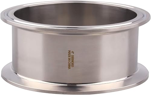 DERNORD Tubo de carrete sanitario con extremos de abrazadera, tubo redondo sin costuras de acero inoxidable 304 con brida de virola de triple