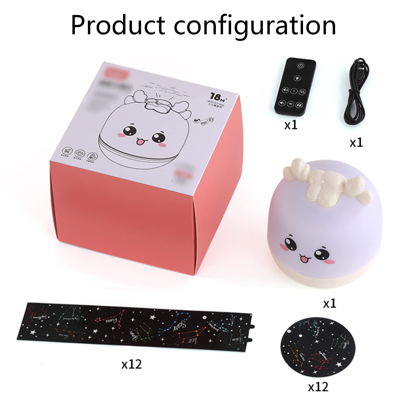 Proyector cielo estrellado luz nocturna infantil recargable con música y brillo ajustable a distancia lámpara giratoria 7 modos para decoración de dormitorio