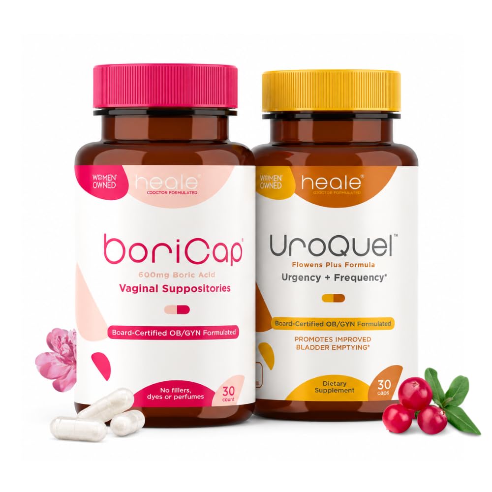 BoriCap 600mg Boric Acid Suppositories + Bladder Support, 30 Day Supply