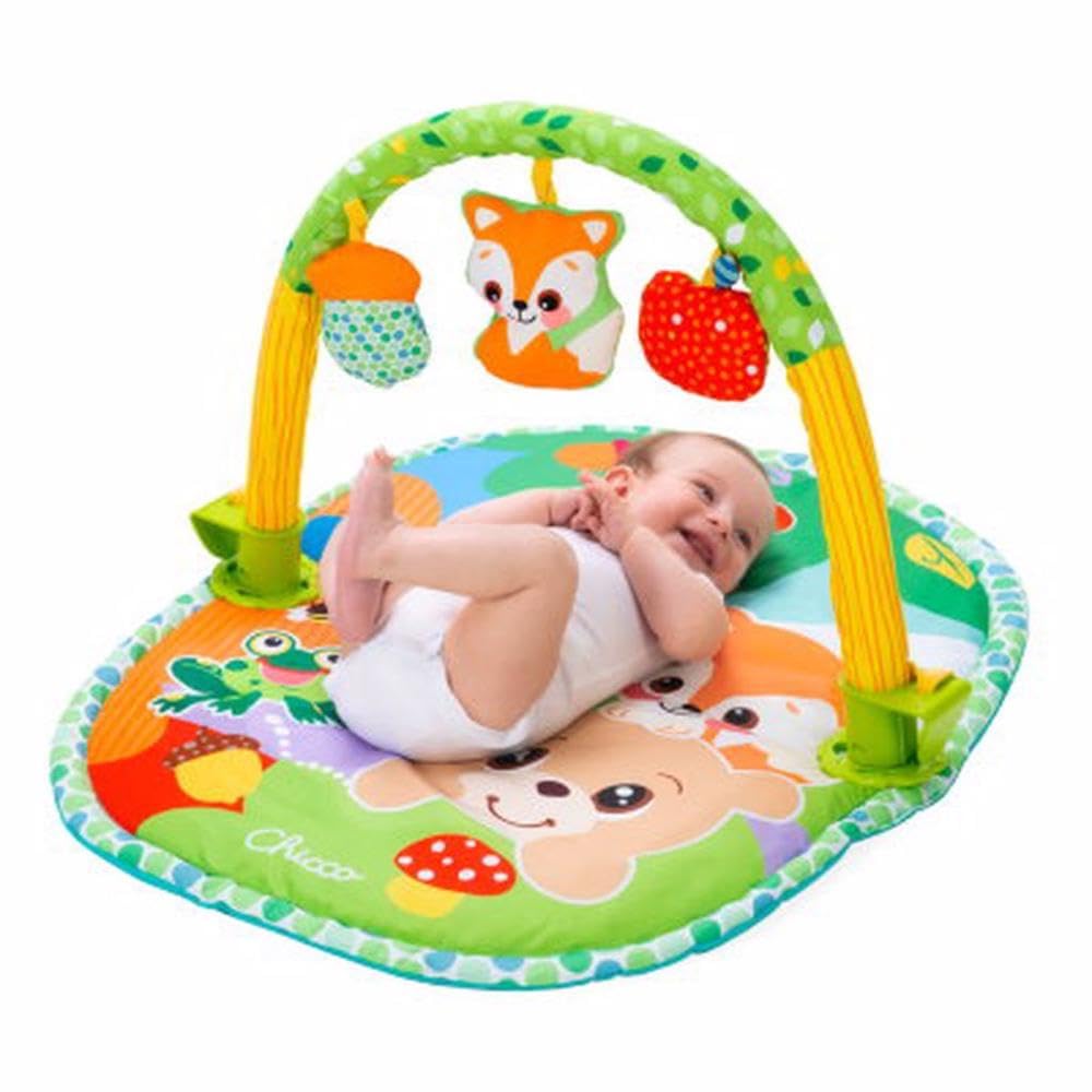 Chicco Tapis Arche 3 en 1 Compatible Next2Me, Tapis de Gymnastique Multifonctionnel avec Arche de Jeu, 3 Pendentifs et Panneau de Lit - Jouet Bébé 0+ Mois