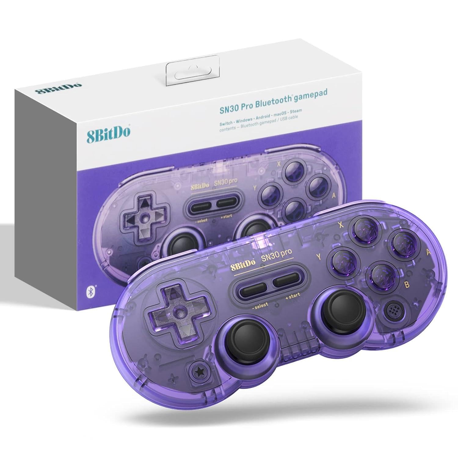 8BitDo SN30 PRO Bluetooth Game Controller Compatible with Switch PC, Wireless for Windows, Android, MacOS, Steam, Raspberry Pi (Transparent Purple) (B0BW3T9YBP) Amazon Price History, Amazon Price Tracker