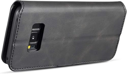 Miniatura 8 de UEEBAI Funda de cuero PU para Samsung Galaxy S8, Vintage Retro Premium Wallet Flip Cover TPU Inner Shell Ranuras para tarjetas Cierre magnético