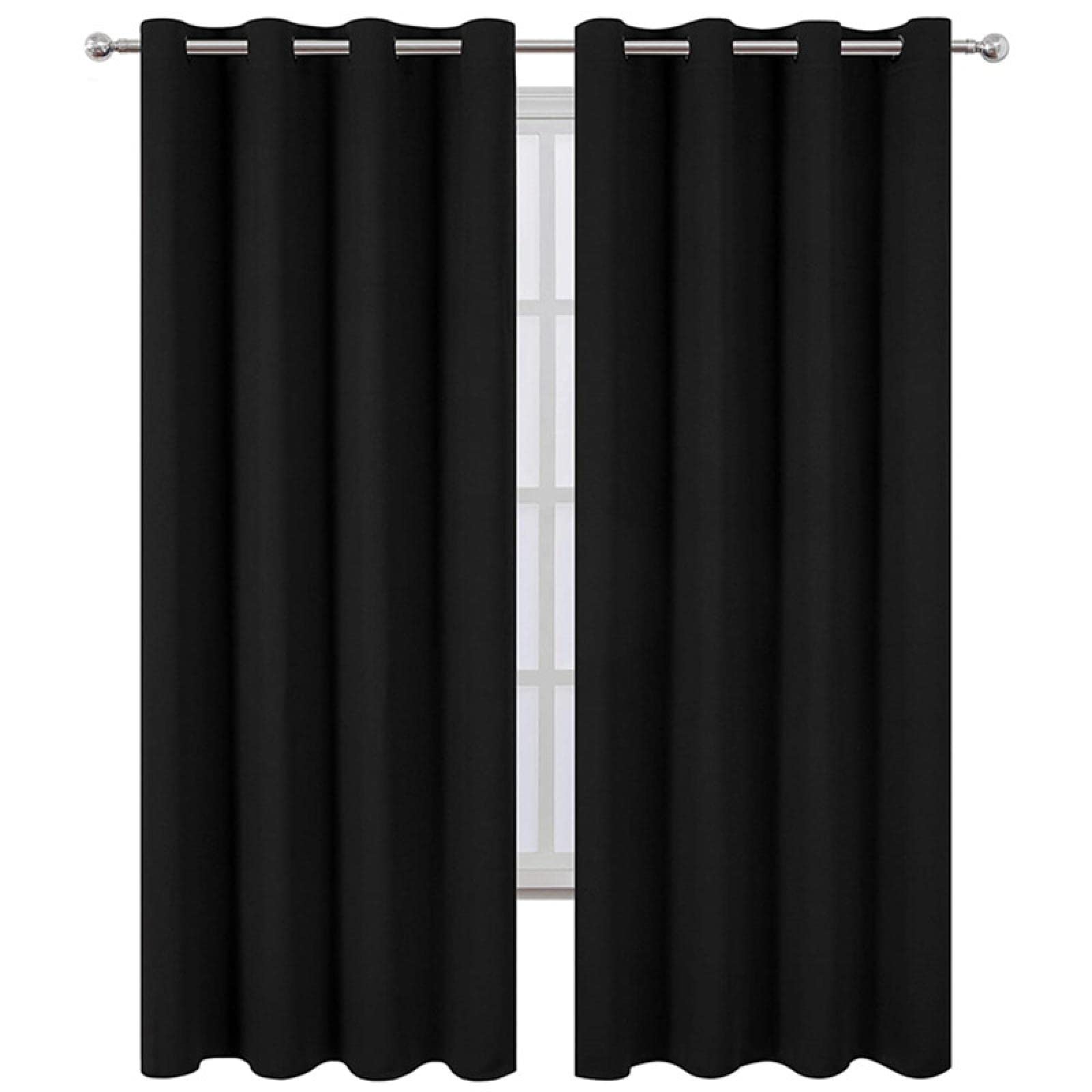 Rideaux occultants thermiques solides 2 panneaux 70x100cm pour chambre
