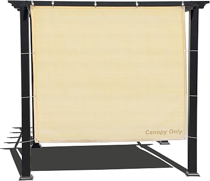 ALION HOME Sun Shade Privacy Panel with Grommets on 4 Sides for Patio, Awning, Window Cover, Pergola or Gazebo - Banha Beige 6 x 8