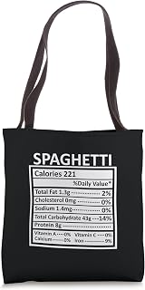 Thanksgiving Christmas Funny Spaghetti Nutrition Facts Tote Bag