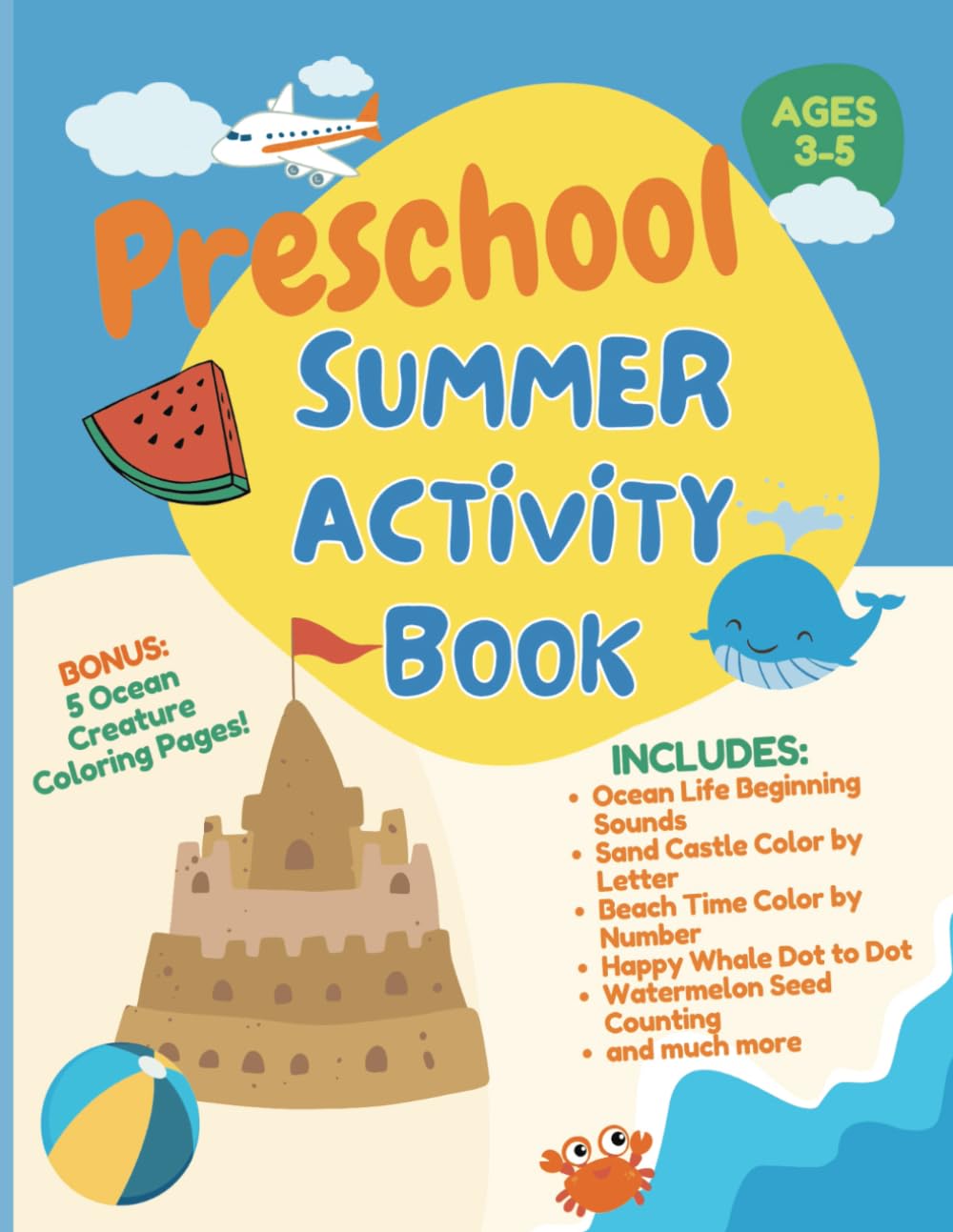 Preschool Summer Activity Book: Fun Learning Activity Book for Kids | Over 60 Pages| 8.5 x 11