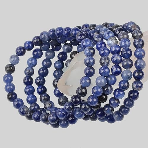 Vista 535 de MASSIVE BEADS Pulsera elástica de yoga hecha a mano con piedra natural, cristal curativo, energía, regalos para adultos unisex de 0.157 in, 0.236