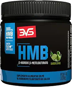 3VS Nutrition HMB 3000mg por Porção - Beta-Hidroxi Beta-Metilbutirato de Cálcio 120g 30 Doses Sabor Limão