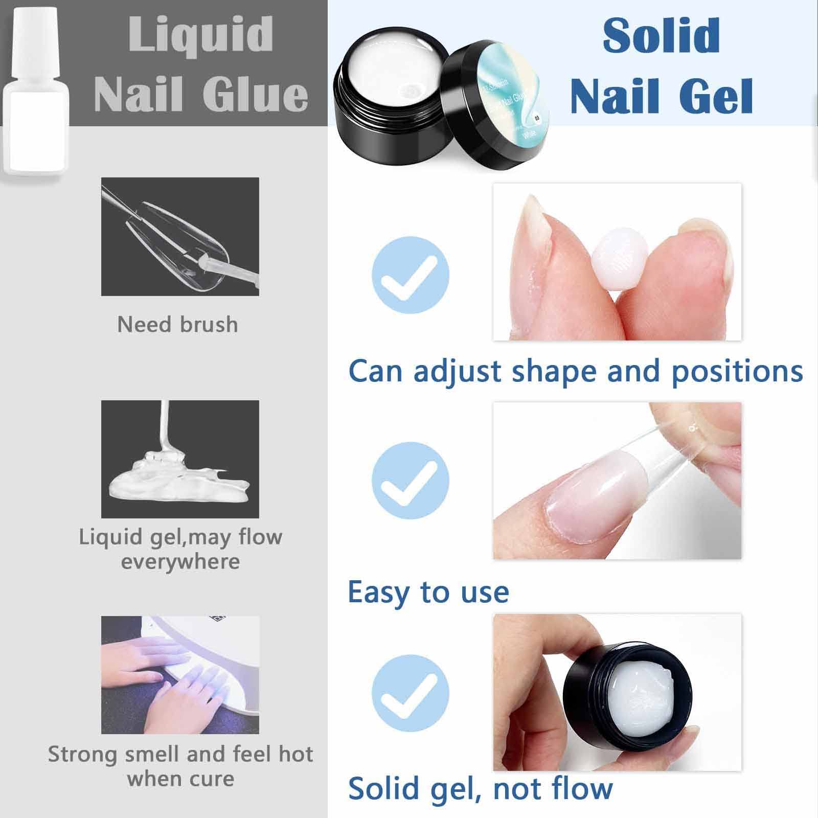 2 x 10 ml klej do paznokci, różowe nagie tipsy do paznokci akrylowych, klej Press-on Nail Art, klej do manicure, powolne utwardzanie