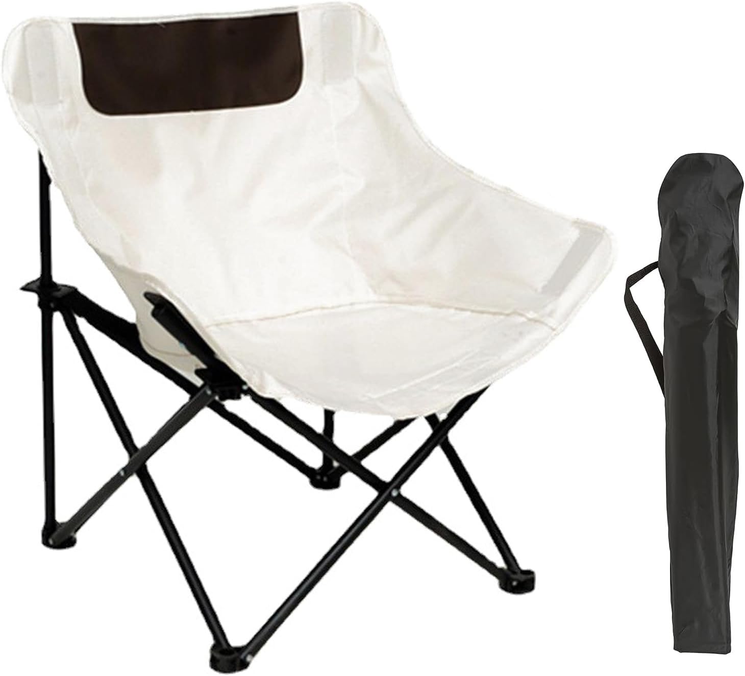 TDOO Oversized Camping Folding Chair, Heavy Duty Support 450 LBS Steel Frame Collapsible Padded Arm Chair, Portable for Outdoor