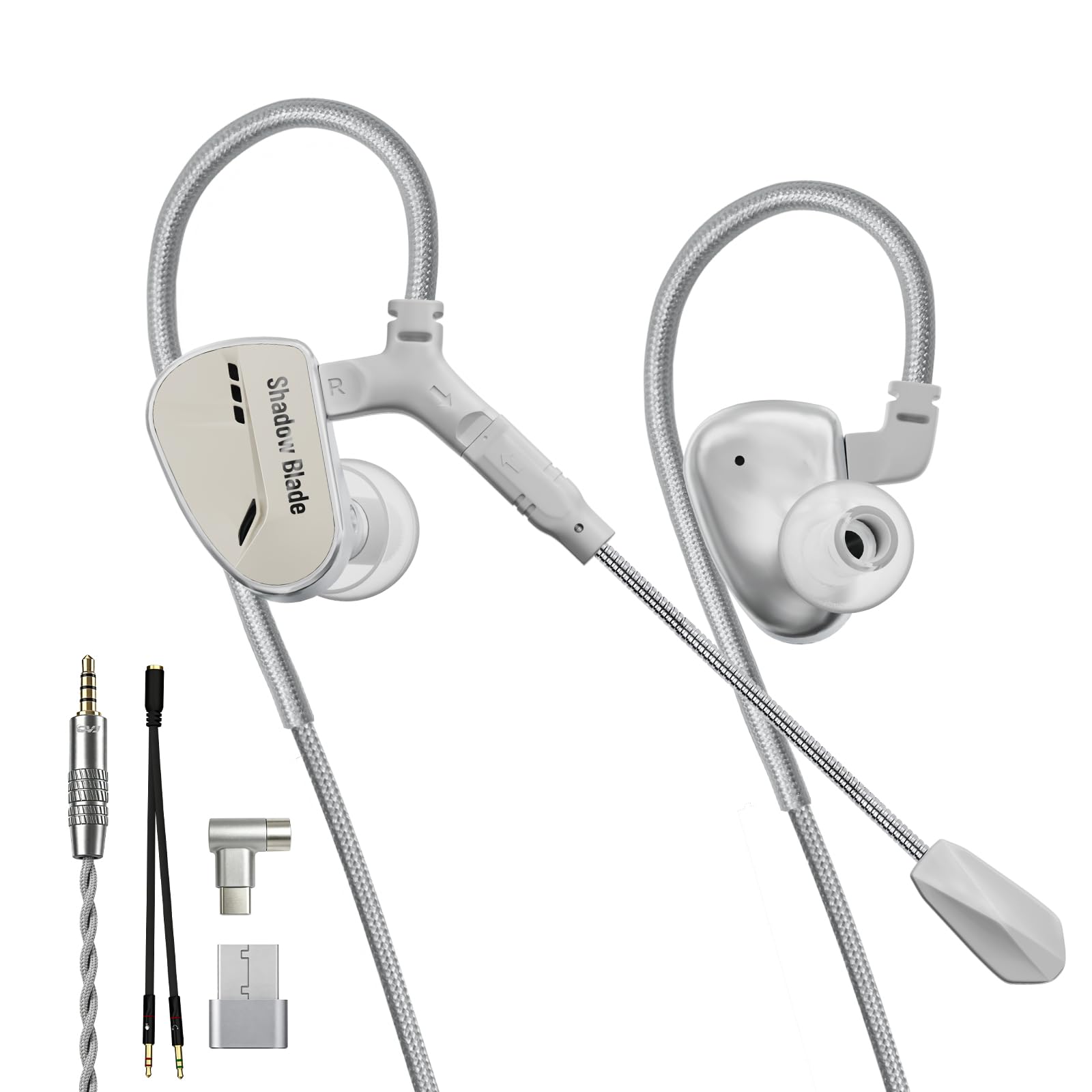 CVJ Shadow Blade ゲーミングイヤホン 振動フィードバック Amazon.co.jp: CVJ Shadow Blade（銀）IEM ゲーミングイヤホン 有線
