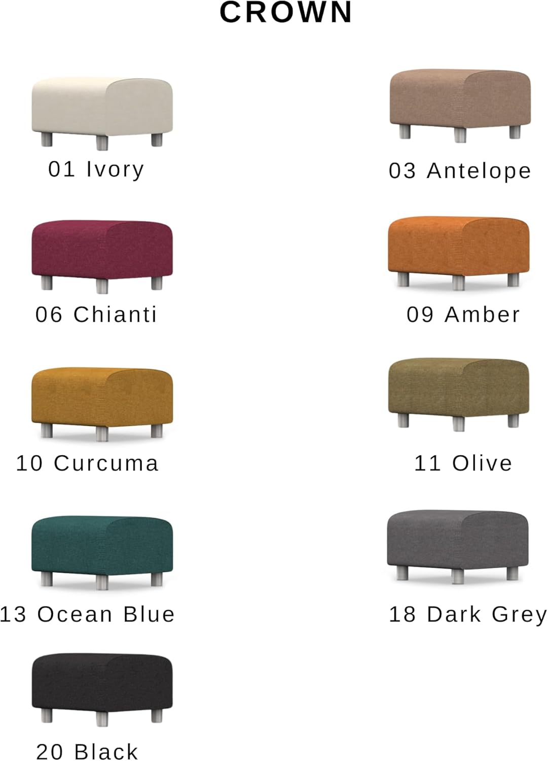 comfortly Cover for Klippan Footstool, Replacement Slipcover, Heavy Duty 1 pcs Cover, Soft Durable Washable Fabric, Easy to Clean & Replace (Crown - Curcuma)