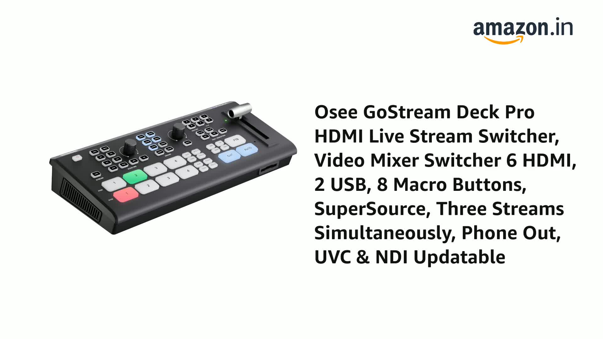 【新品】Osee GoStream Deck ビデオスイッチャー 4chHDMI Amazon.co.jp: Osee Go Stream ライブストリーミング マルチ