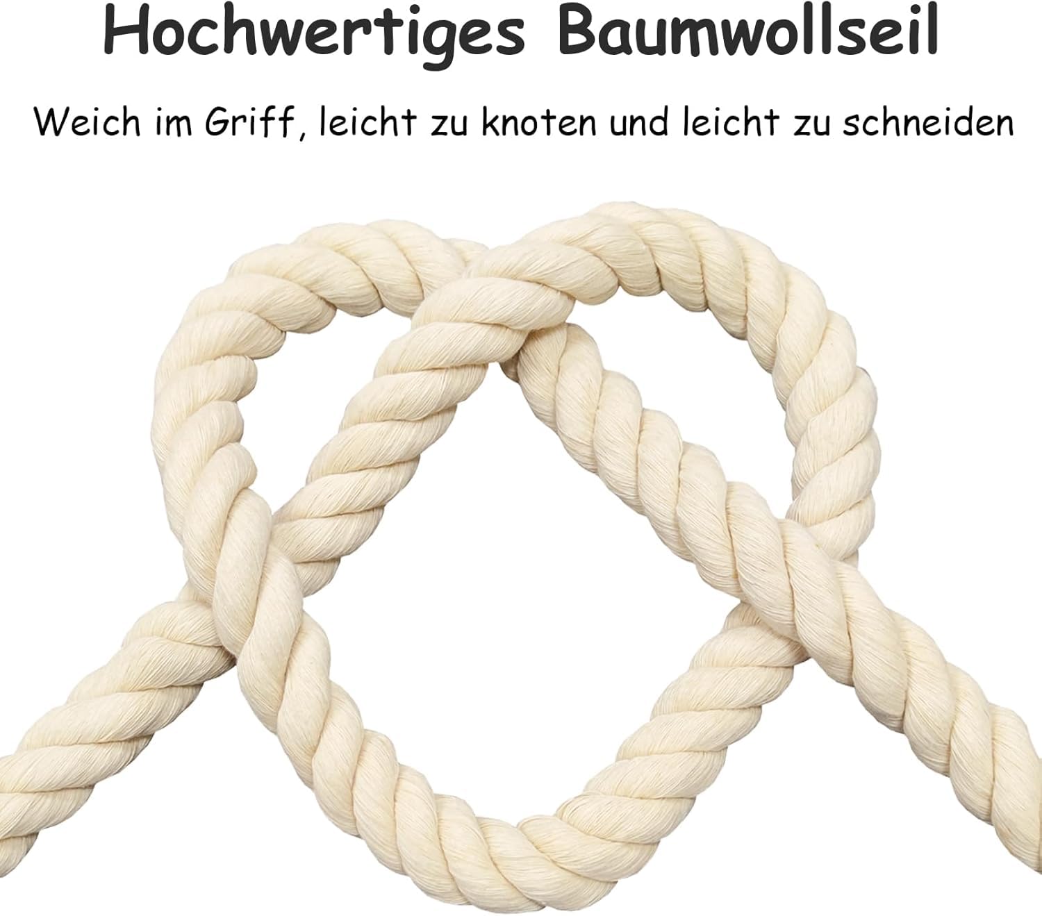 BaumwollKordel, Makramee Garnseil, Baumwollseil für DIY Handwerk, Dekorative Projekte, Haustier Spielzeug ((20mm(50M)))