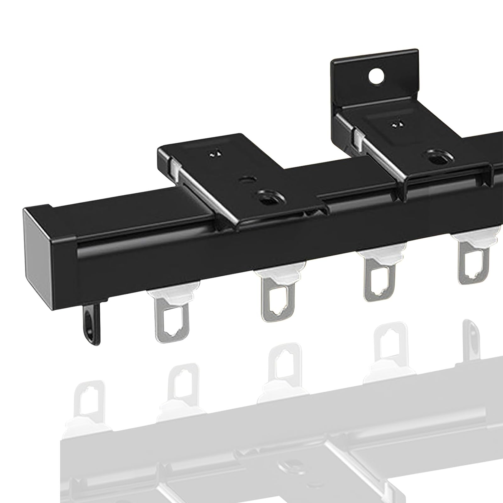 AYVADA Modern Room Divider Curtain Track Ceiling Or Wall Mount - Black White Aluminum Curtain Track Rails 50 To 600cm, Curtain Track Rollers Runners Slide For Install Heavy Duty Curtains