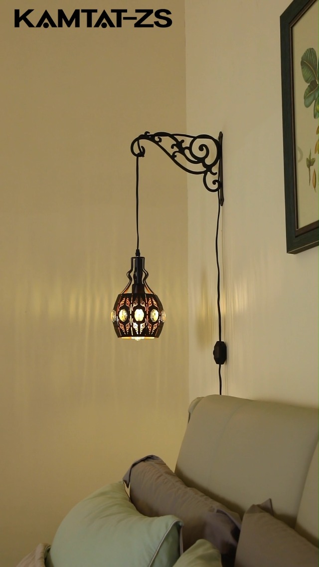Image of 2PK Wall Sconce Plug in Hanging Lamp Shelf Dimmable Wall Sconces Adjustable Wall Lights with Plug in Cord and Dimmer On /Off Indoor Wall Sconces for Living Room Bedroom