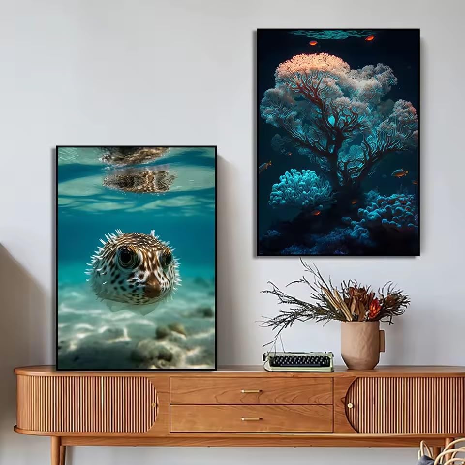 Peinture à l'huile Ocean Life décoration murale affiche salon 50x70