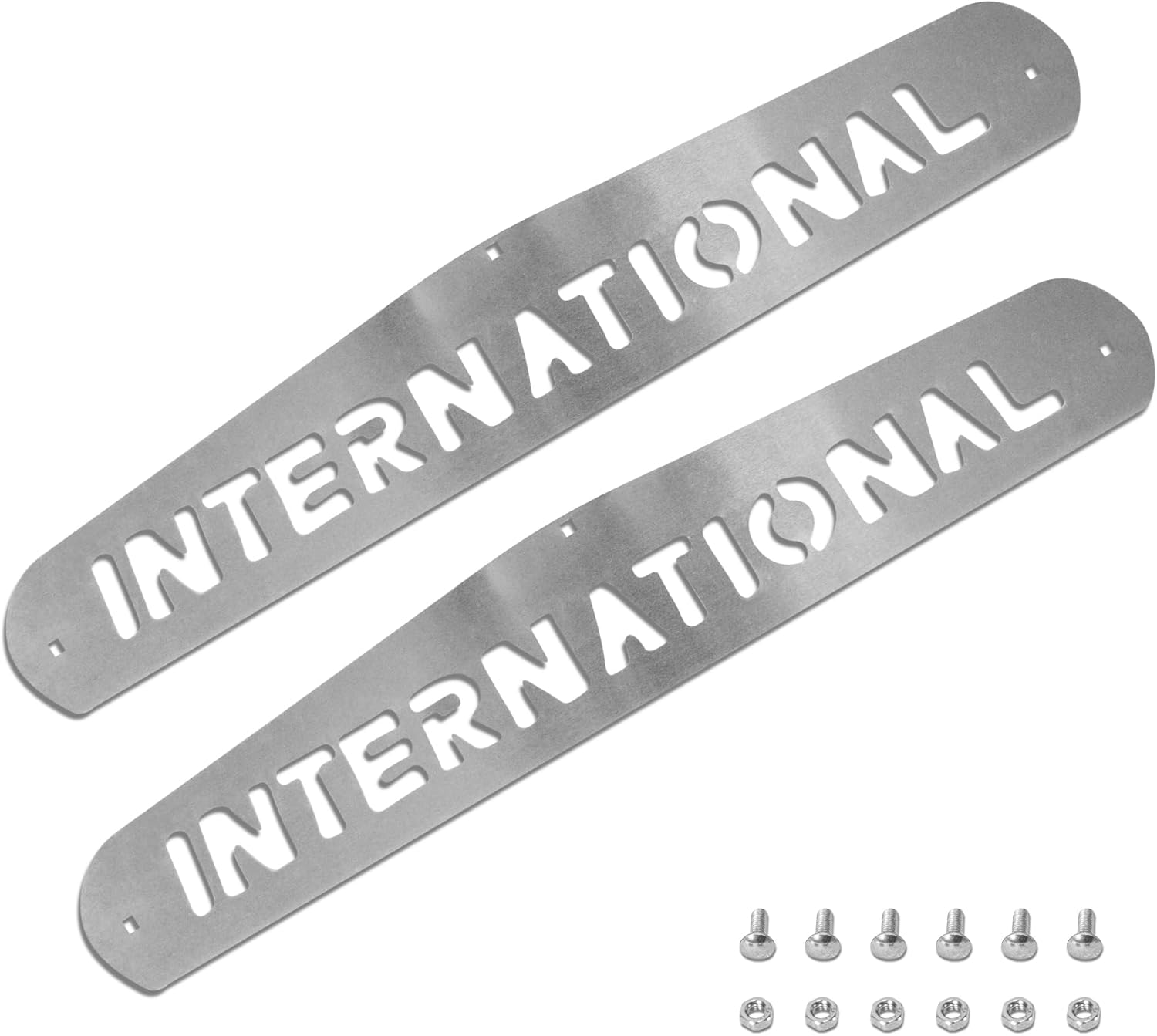 24"x4" Black Aluminum Mud Flap Weights with Bolt Thru Studs Suitable for Semi Truck and Semi Trailer Mud Flap Hanger（International）