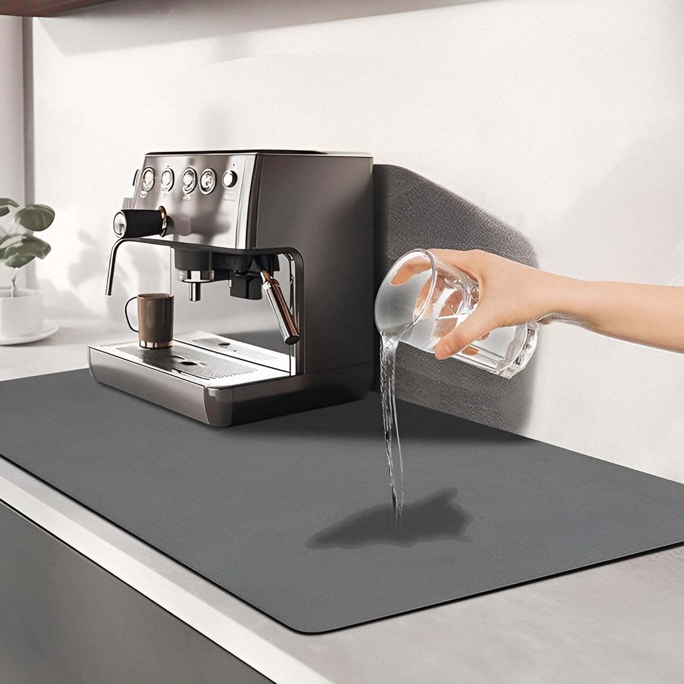 Coffee Mat Dish Drying Mats 40×60cm for Kitchen Counter Under Sink Mats for Kitchen Waterproof Coffee Bar Accessories Fit Under Coffee Maker Coffee Machine Coffee Bar Mats for Countertop Earth Mat