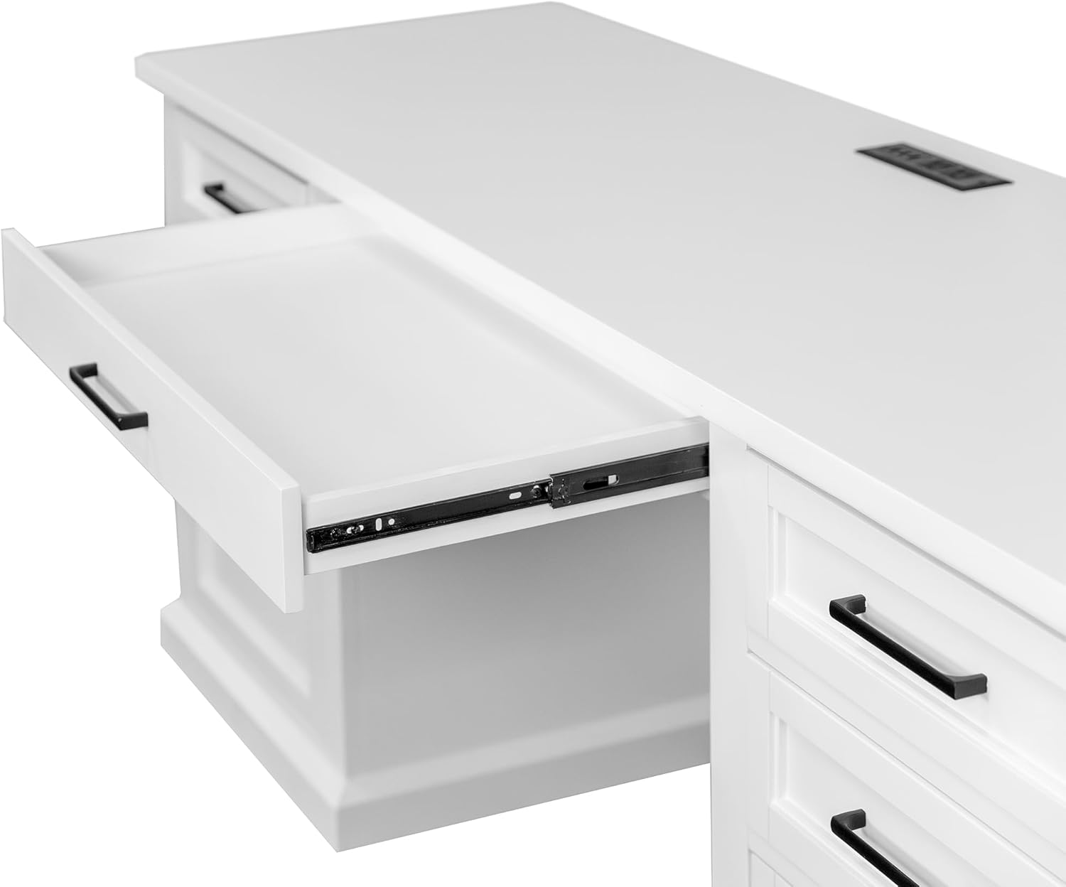 Modern Wood Desk Office Writing Table Fully Assembled White Finish