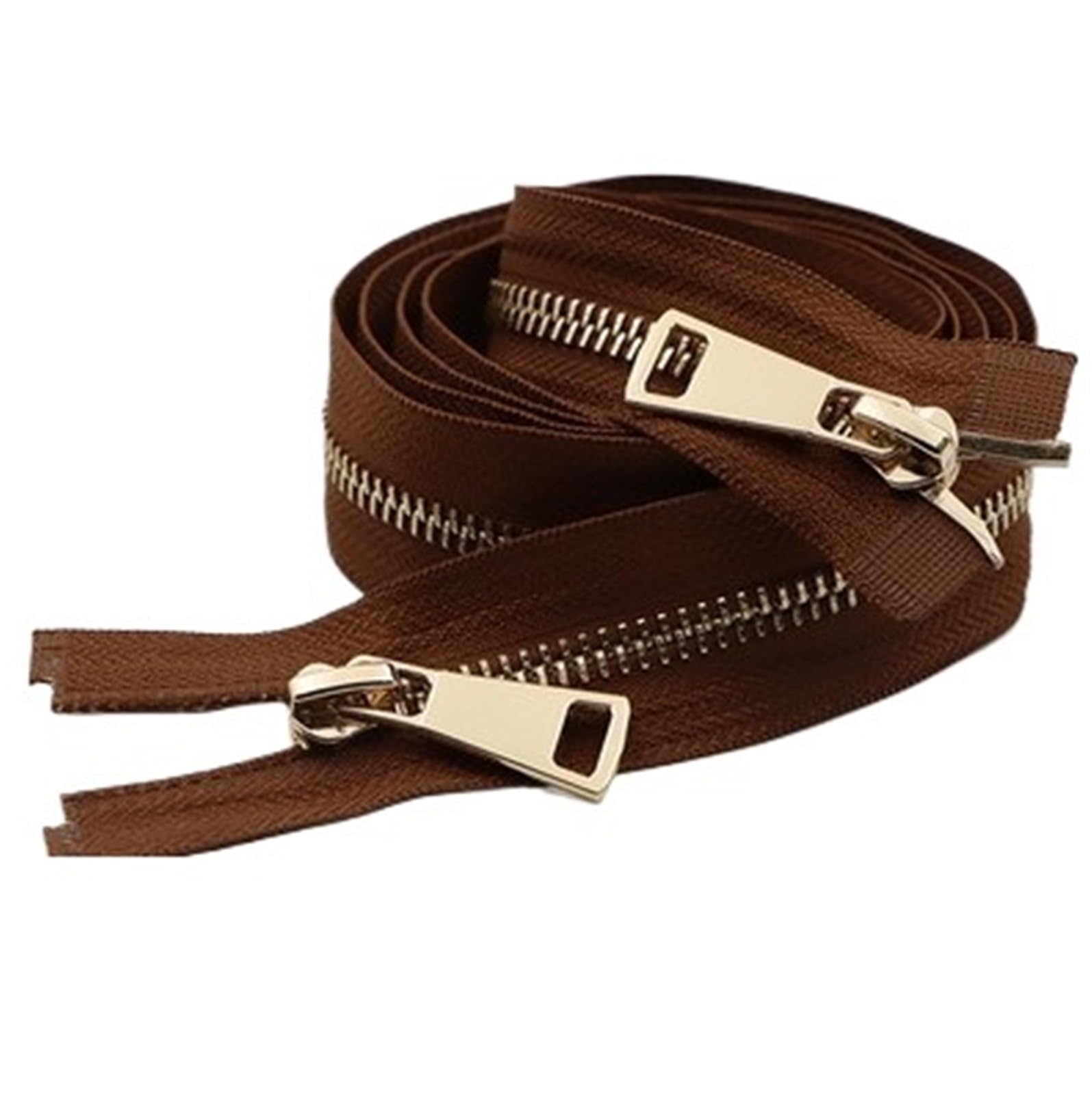 Two Way Separating Zipper, Two Way Separating Zipper Size 5 Multicolor 80cm Metal Gold Teeth Double Sliders(Light Coffee)