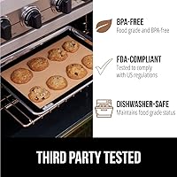 Vista 6 de GORILLA GRIP Tapete de silicona antiadherente reutilizable para hornear, paquete de 2, sin BPA, apto para horno para hornos tostadores, mini hojas