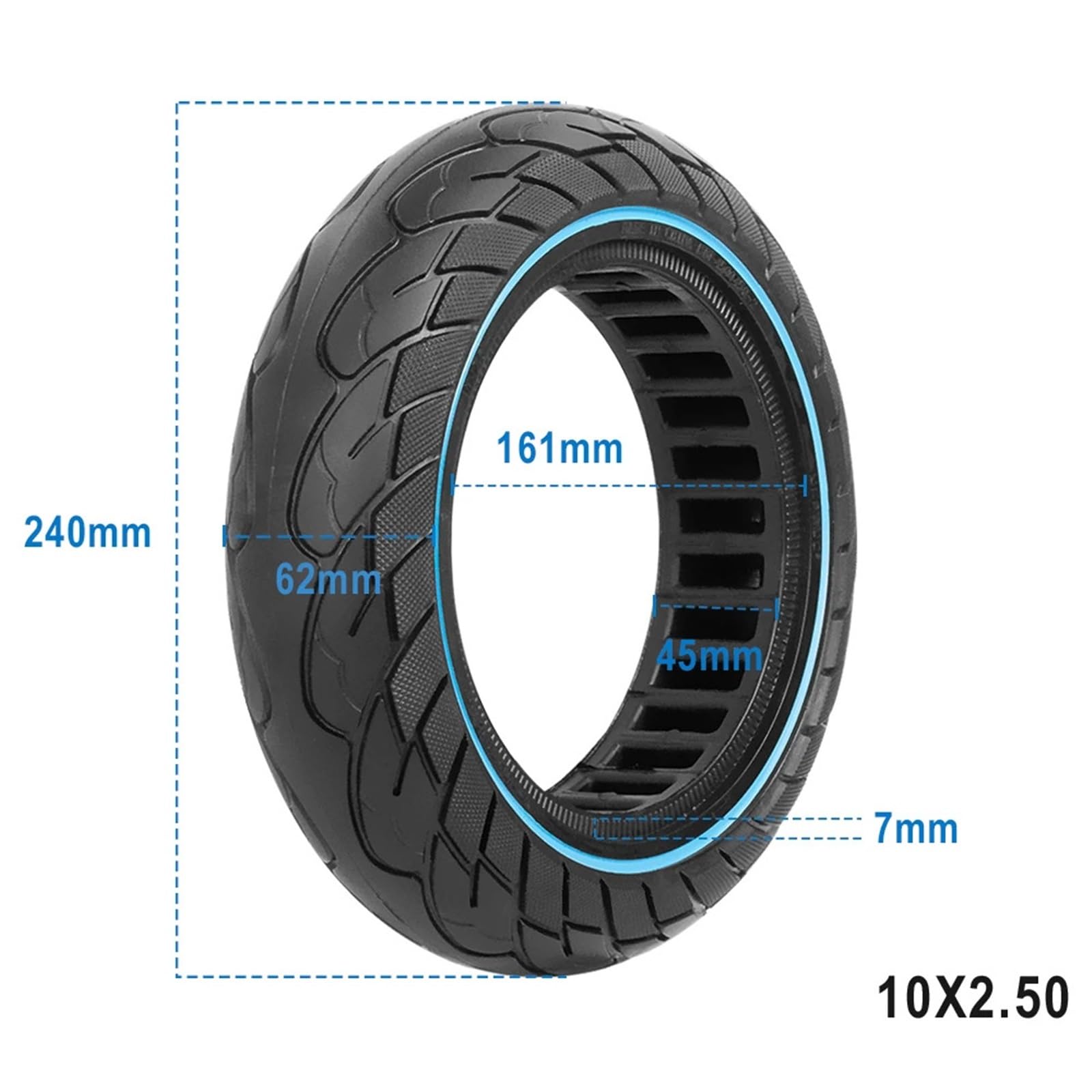 Pneu Trotinette Electrique,Roue Trottinette Electr Pneus tubeless 10x2,5 60/70-6. Pneu plein for trottinette électrique G30, pneu creux antidéflagrant à nid d'abeille de 10 pouces(B-red)