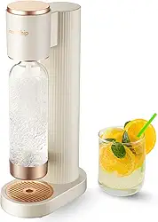 GreatWhip Máquina De Fazer Água Com Gás E Refrigerante Para Uso Doméstico Garrafa Carbonatação 1L Bpa Compatível Qualquer Carbonatante Troca Co2 60L Rosca (Não Incluído) Branco