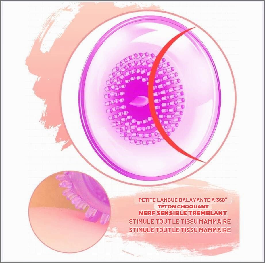 Vibromasseur de Mamelon, Pinces de Mamelon Vibrantes, Masseur de Sein à 12 FréQuences, Jouets Sexuels pour la Masturbation FéMinine Vibrateur de Langue de Stimulation Mammaire,B