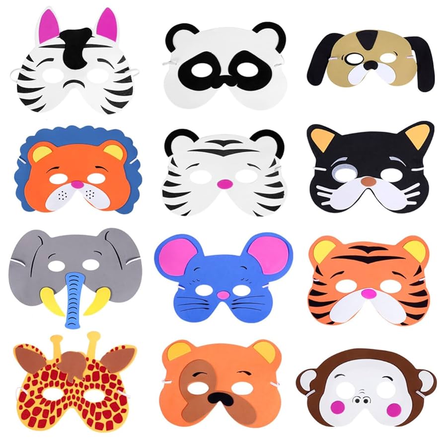 Amazon.co.jp: Toyvian お面 可愛い 仮面 お面 動物 手描きお面