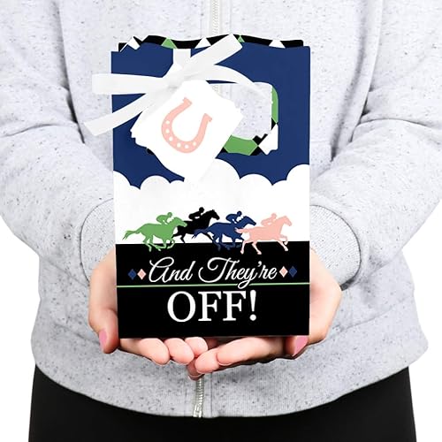 Miniatura 4 de Big Dot of Happiness Kentucky Horse Derby - Cajas de recuerdo para fiesta de carreras - Juego de 12