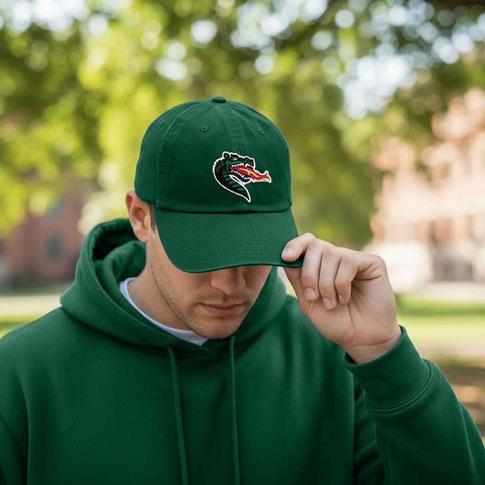 Desert Cactus University of Alabama Birmingham Baseball Hat Blazers UAB Brimmed Embroidered Cap Adjustable Cloth Strap Adult (Style A) Green