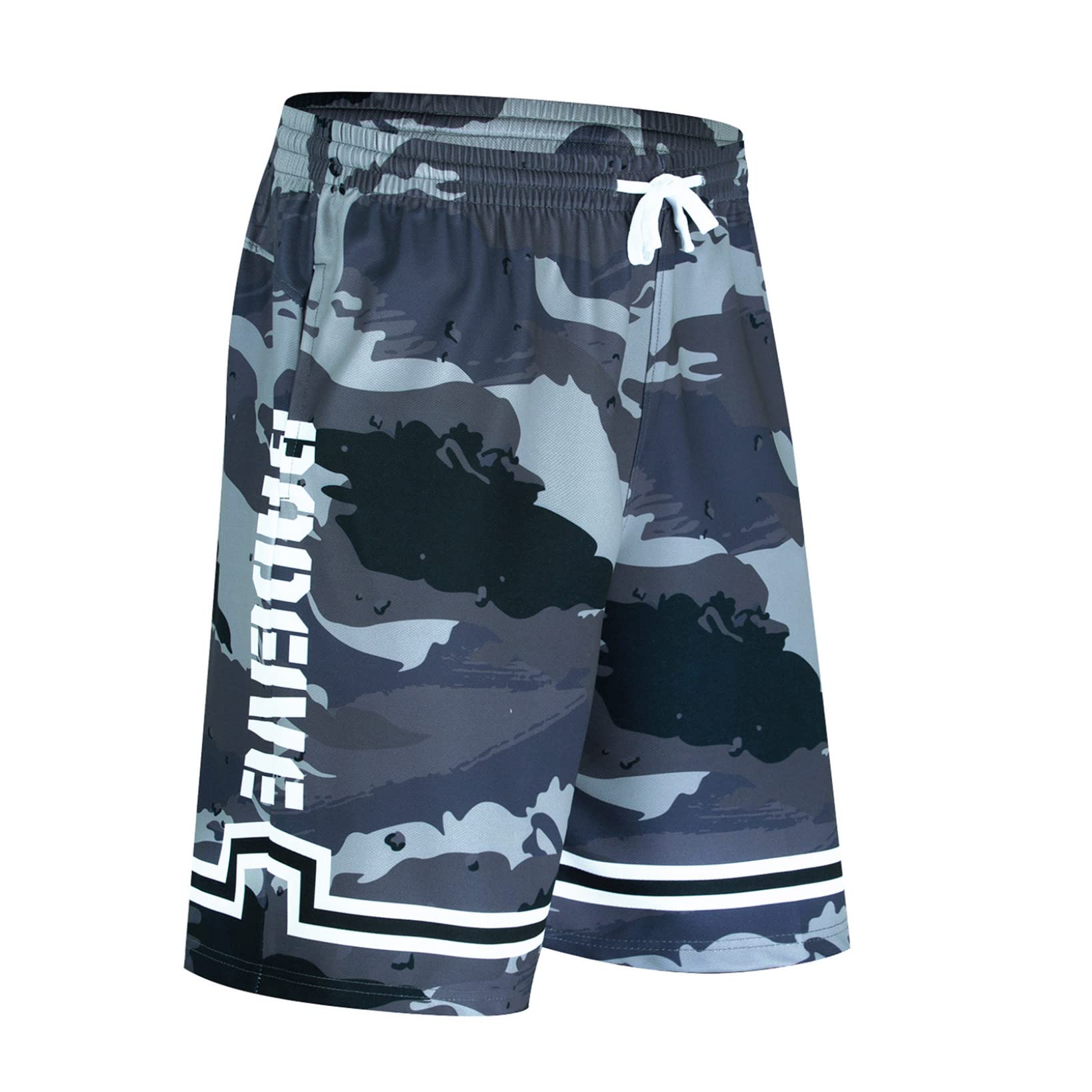Hansber Mens Quick Dry Running Shorts Gym Bodybuilding Workout Shorts Basketball Sport Shorts with Drawstring