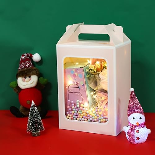 Miniatura 4 de Enorteen 12 bolsas de regalo transparentes con ventana transparente, cajas de regalo, cajas de dulces, bolsas de papel, cajas de flores, bolsas de
