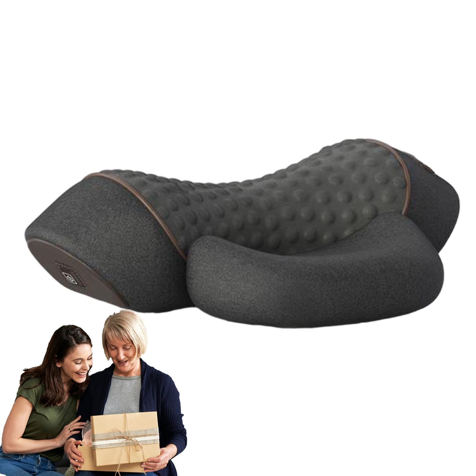 Almohada portátil de espuma viscoelástica, masajeador 3 en 1 para cuello y hombros,almohada masajeadora de espalda.para usar en casa y fuera de ella. (Disponible en versiones estándar y de masaje).