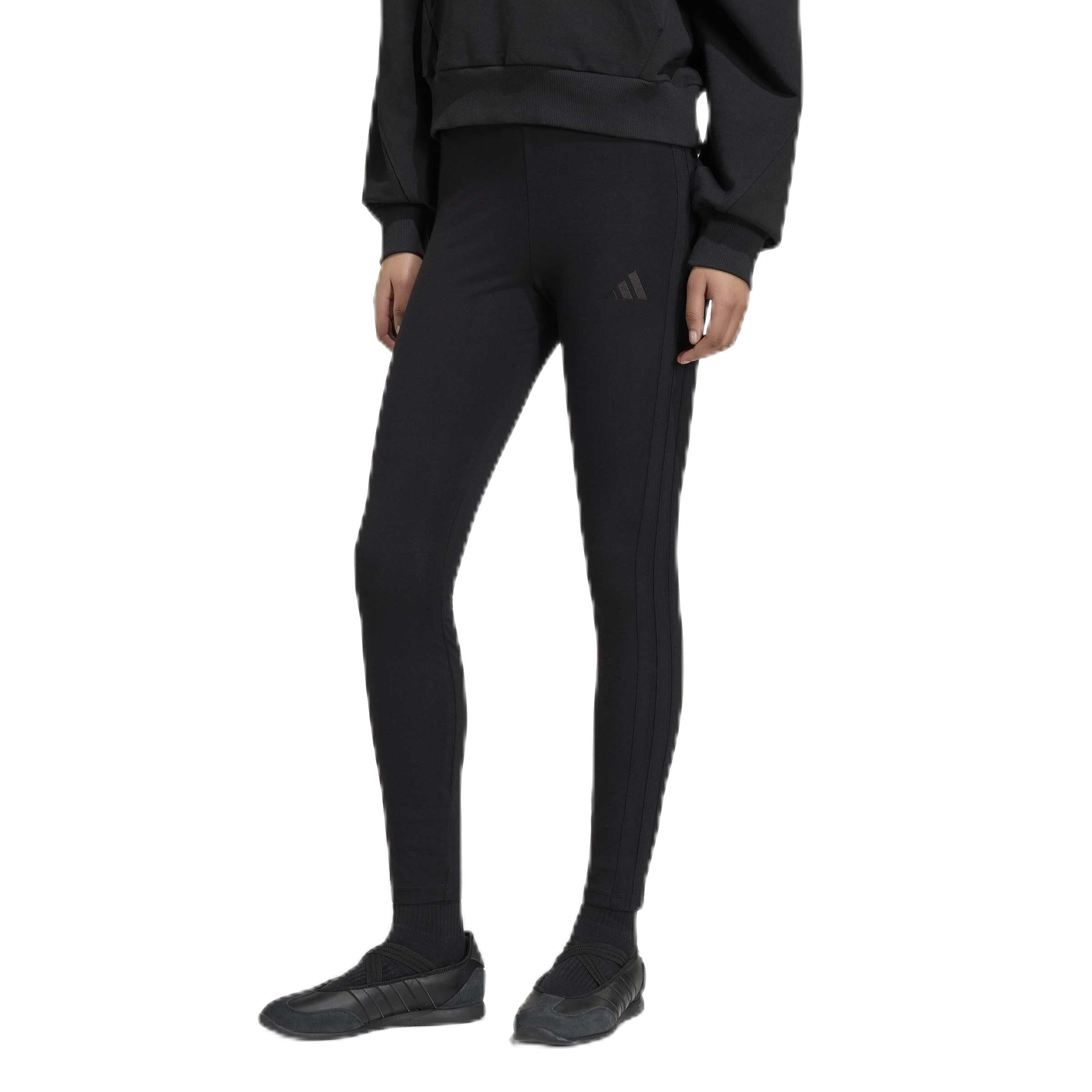 adidas Damen-Leggings, Baumwolle, 3 Streifen, Essentials, Schwarz , XX-Large