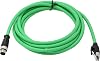 HangTon M12 4 Pin D-Coded Male to RJ45 Ethernet Cat5e Network Cable for Industrial Vision System PoE Automation High Flex Shielded Green 1m