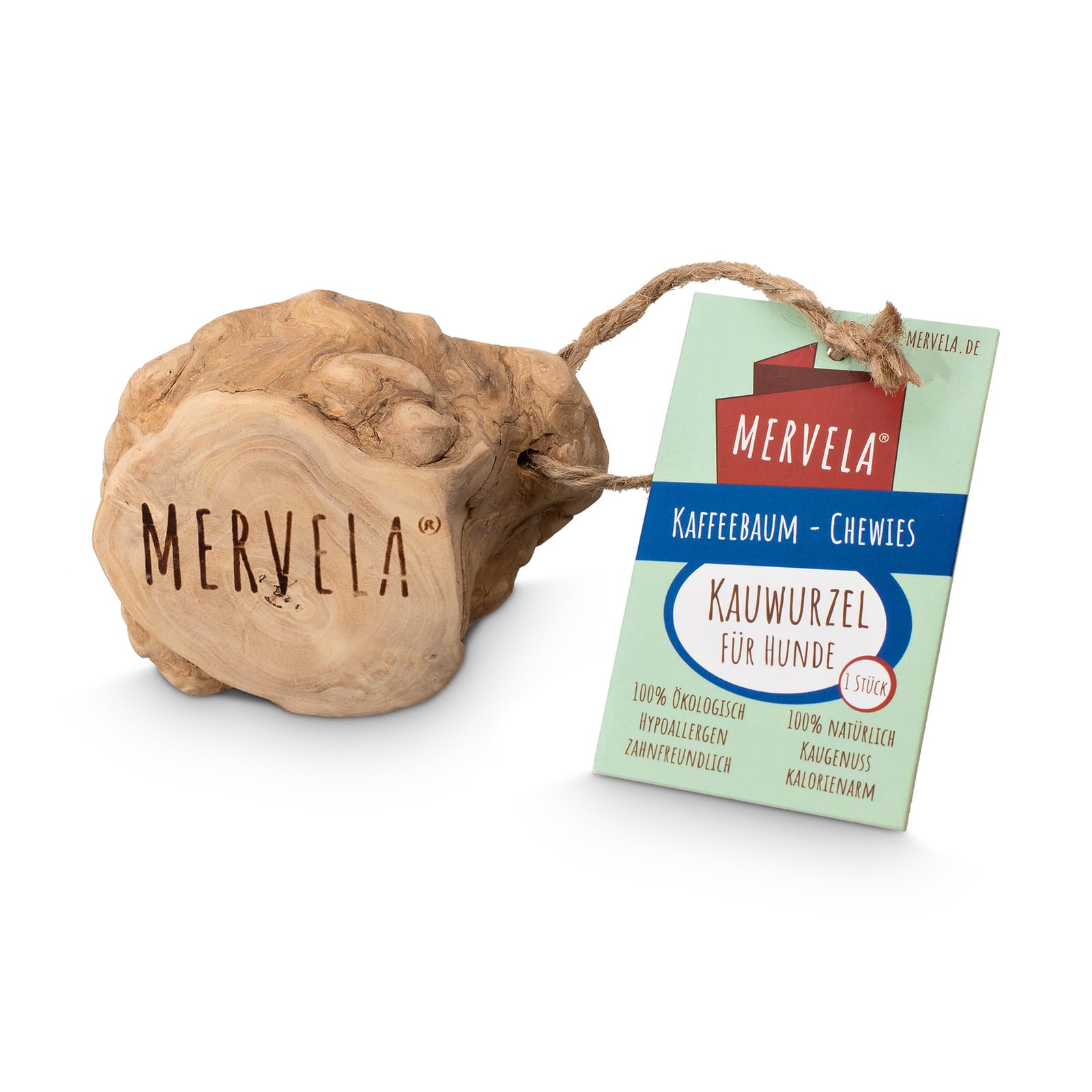 MERVELA® Kauwurzel für mittelere Hunde – Natürliches Kauspielzeug – Zahnpflege & Langlebig – Ideal für Starke Kauer – natürliche Beschäftigung (Kauwurzel Medium 1 Stück)