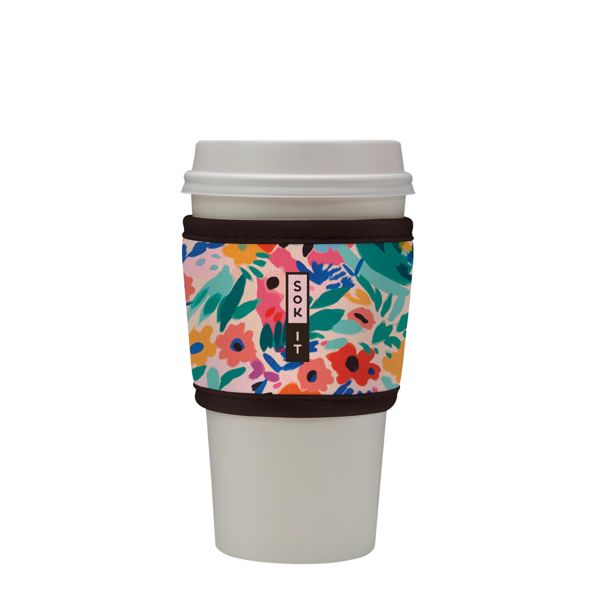 Photo 1 of **COLOR IS DIFFERENT**Sok It HotSok Coffee & Tea Reusable Insulated Neoprene Cup Sleeve (Sunkissed Garden)