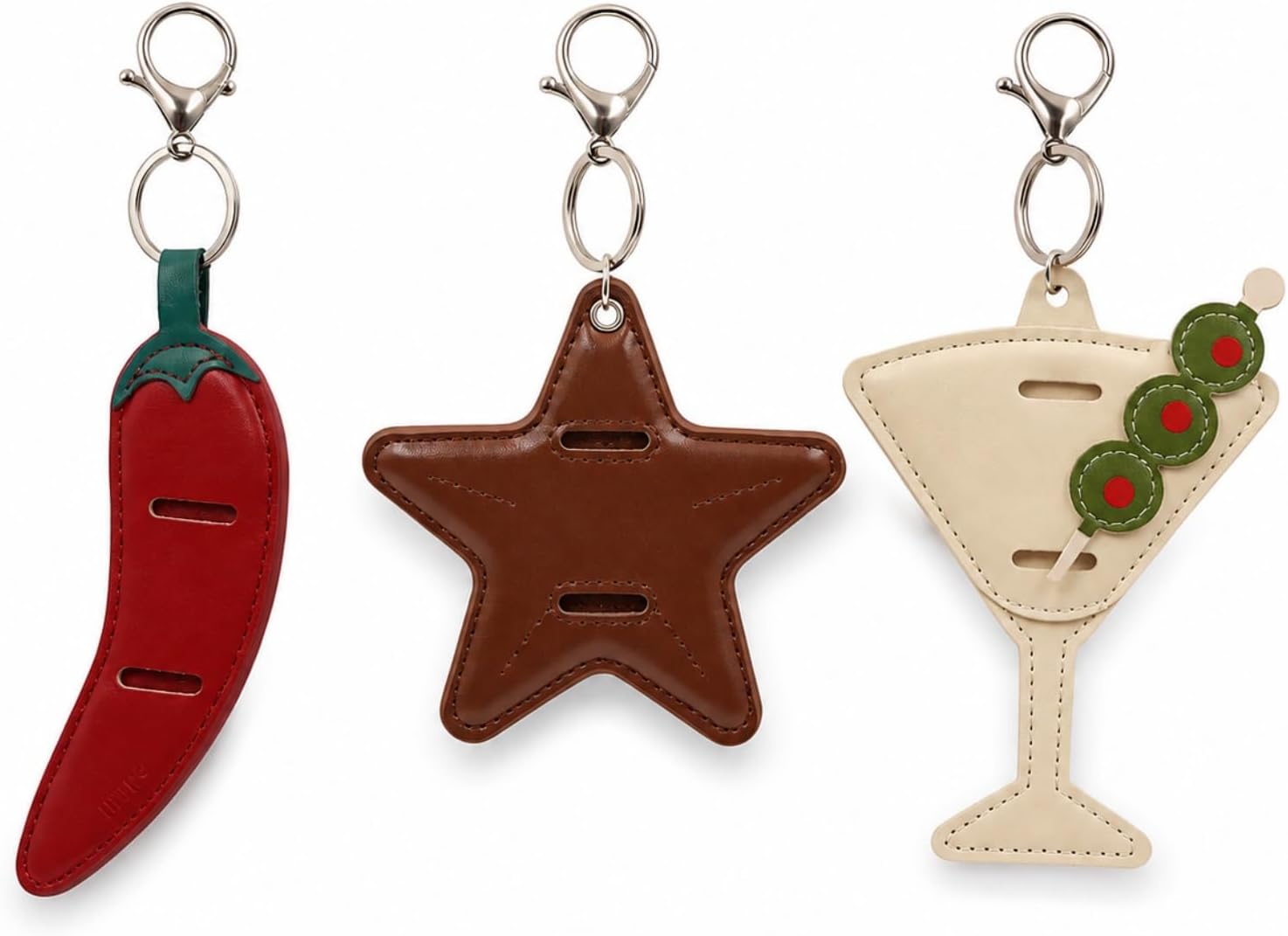 Sunglasses Holder Bag Charm 3PCS Y2K Summer Star Chili Keychain Set