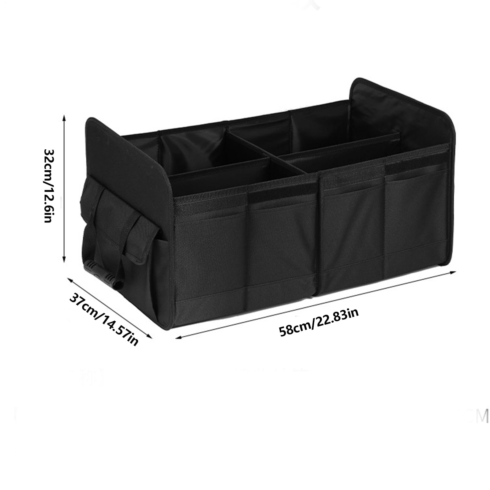 Organizer Do Bagażnika Duży Pojemny Kosz z Materiału Oxford | Składany Organizer Z Rączkami I Przegródkami Dla SUV, , Ciężarówki, Vana, Podróży, Kempingu, Zakupów, Narzędzi I