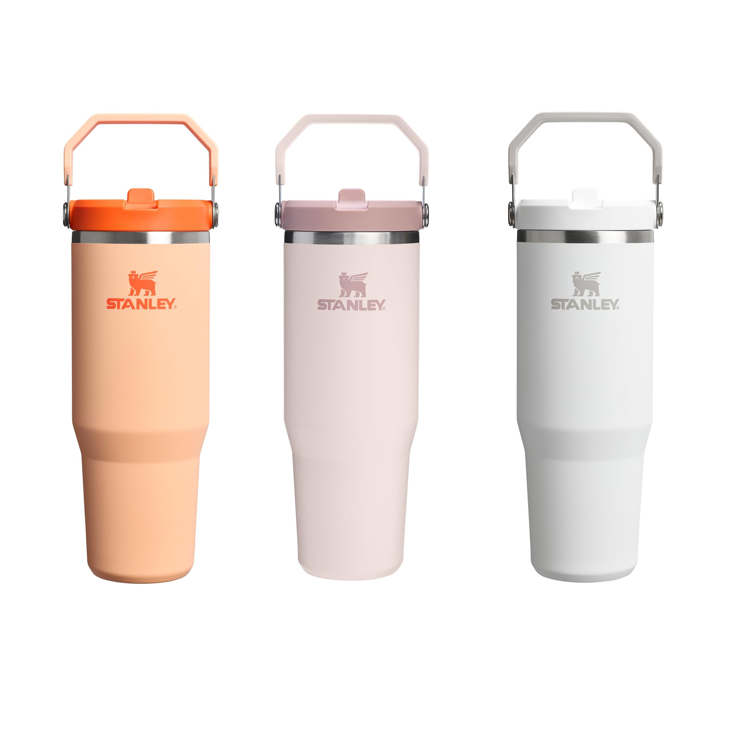 Stanley 1913 Flip Straw Tumbler 1.0 Borraccia Con Cannuccia 0.89L - Fredda Per 12 Ore - Borraccia Termica Senza BPA - Bottiglia Acqua Facile Da Trasportare - Lavabile In Lavastoviglie - Orange Sherbet