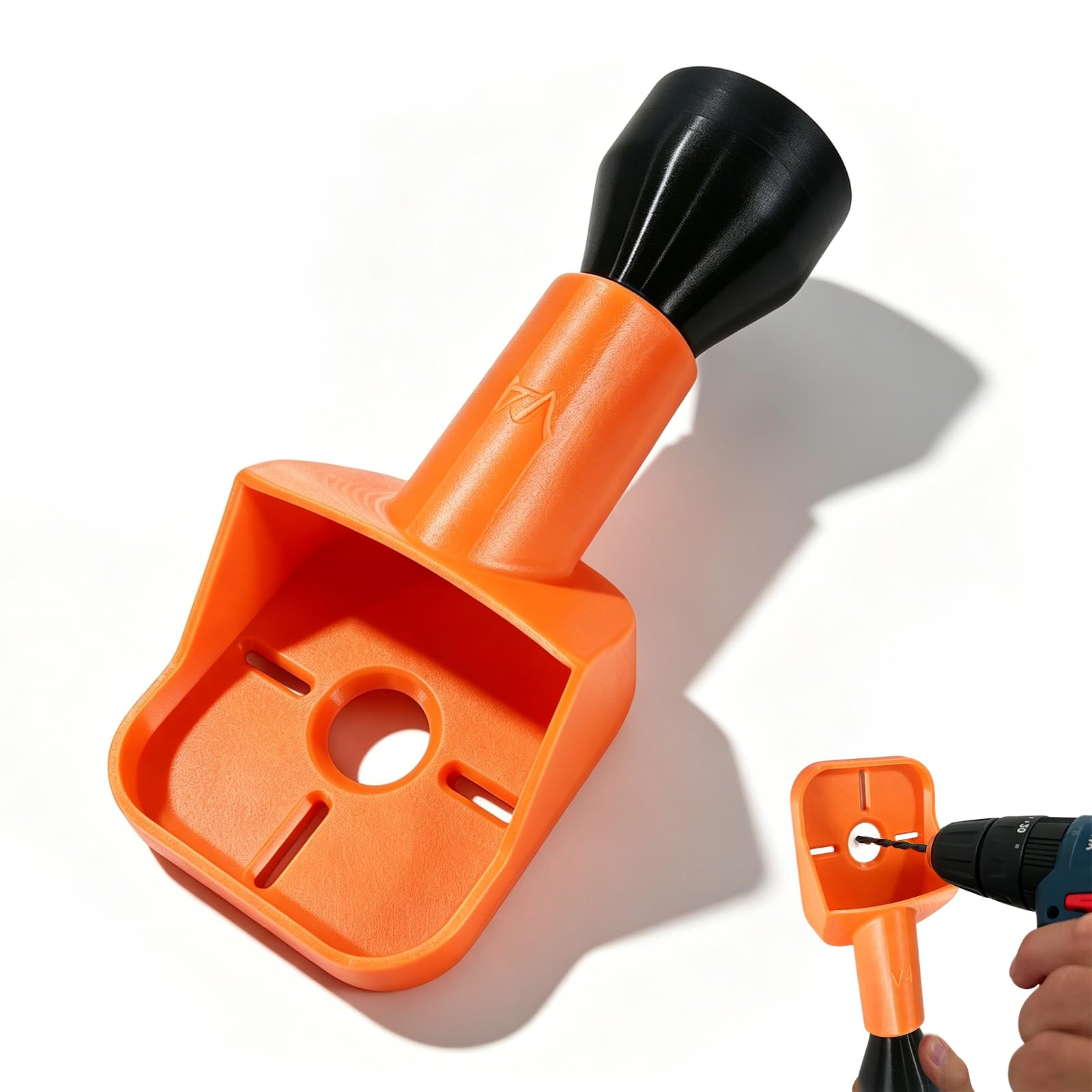 Ncoale Orange + Black Drill Dust Collector, Reusable Drill Dust Catcher For Removing Debris Woodworking Shop Drywall Installation
